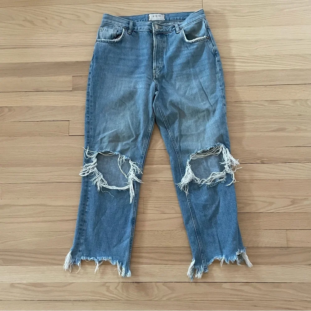 We The Free Destroyed Maggie Straight Light Wash Jeans 28 - Picture 2 of 15